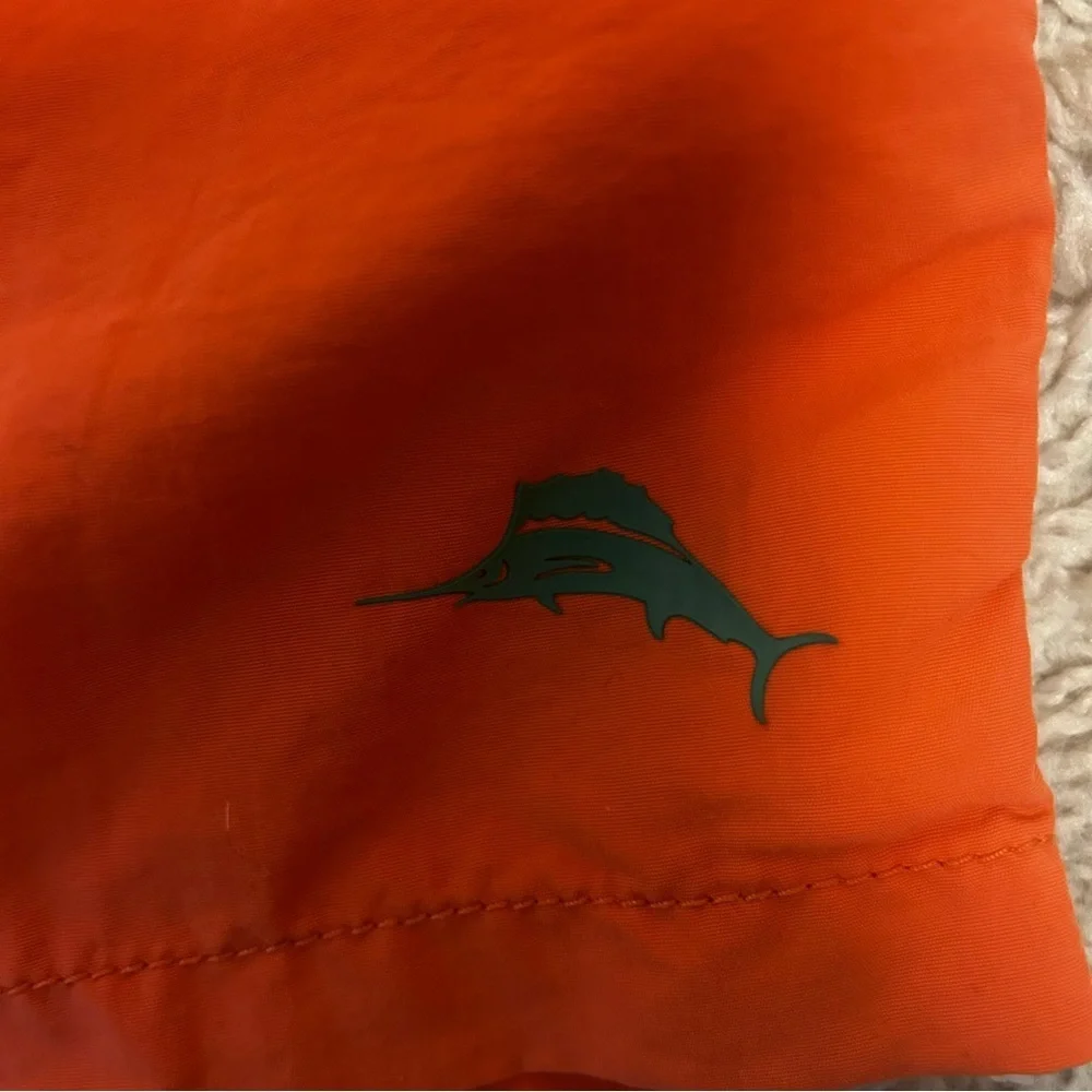 Tommy Bahama Board Shorts Orange Drawstring Pocket Lined Swim Men's Size XL EUC